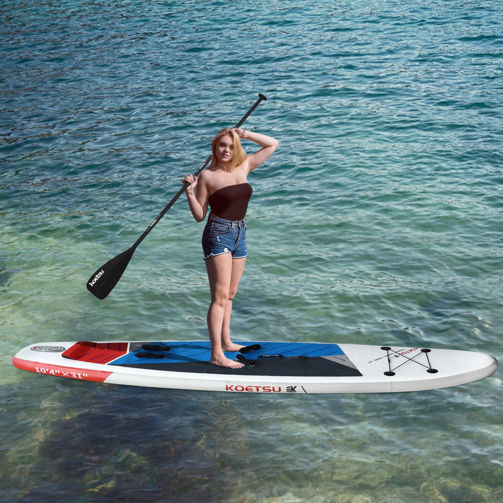 Tabla de paddleboard SUP Paddle Bomba Mochila Aleta hinchable Paddleboard 315 cm Windsurf Playa Familia Juego Completo con Bomba Mochila Remo y 2 Aletas