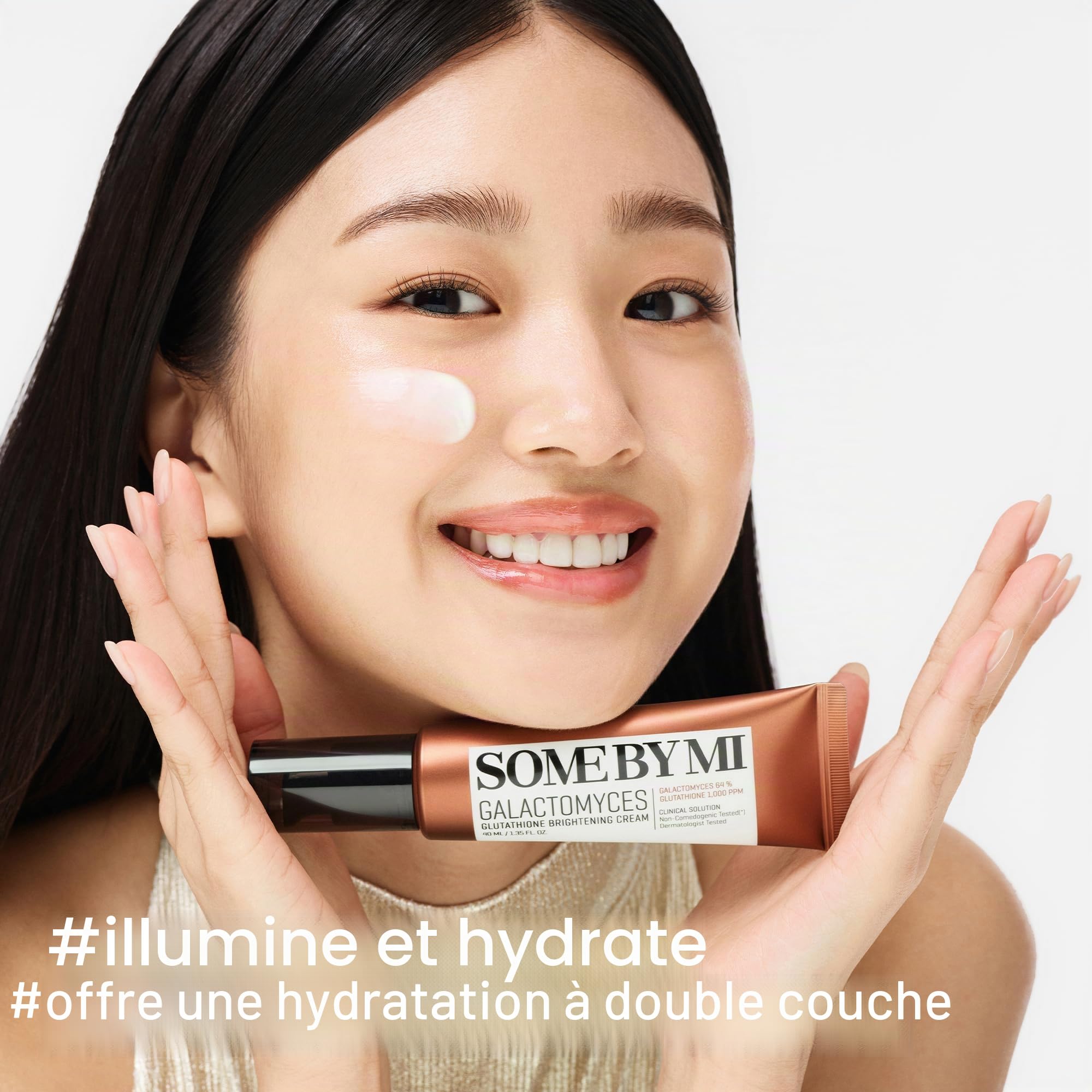 SOME BY MI Galactomyces Glutathione Brightening Cream – 40ml – Crème visage coréenne hydratante à l’acide hyaluronique – Illumine et unifie le teint – Soin coréen
