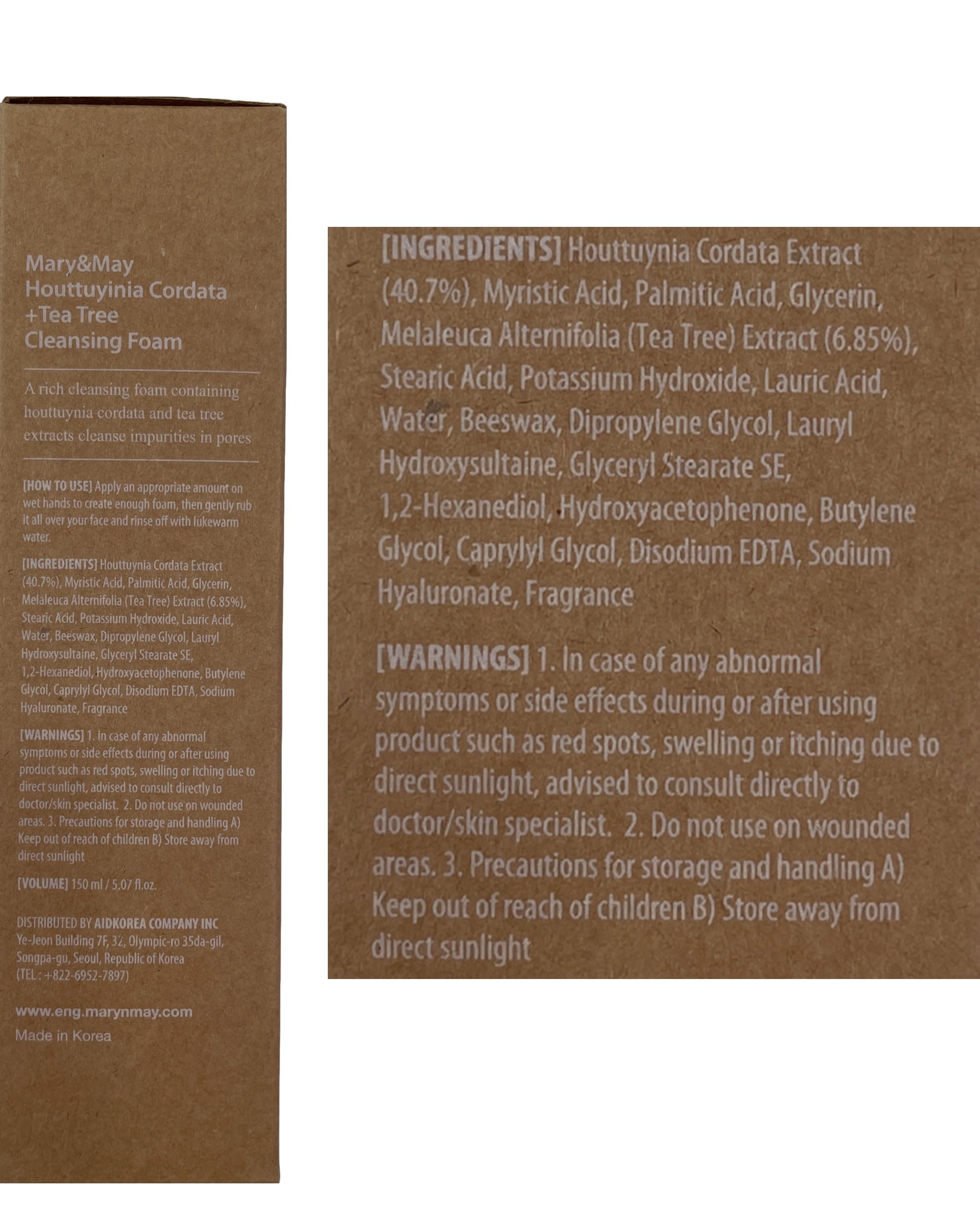 Mary&May Houttuynia Cordata + Tea Tree Deep Clean Foam, Pore Cleansing, Skin Trouble Care, Soothing Hydration - Image 3