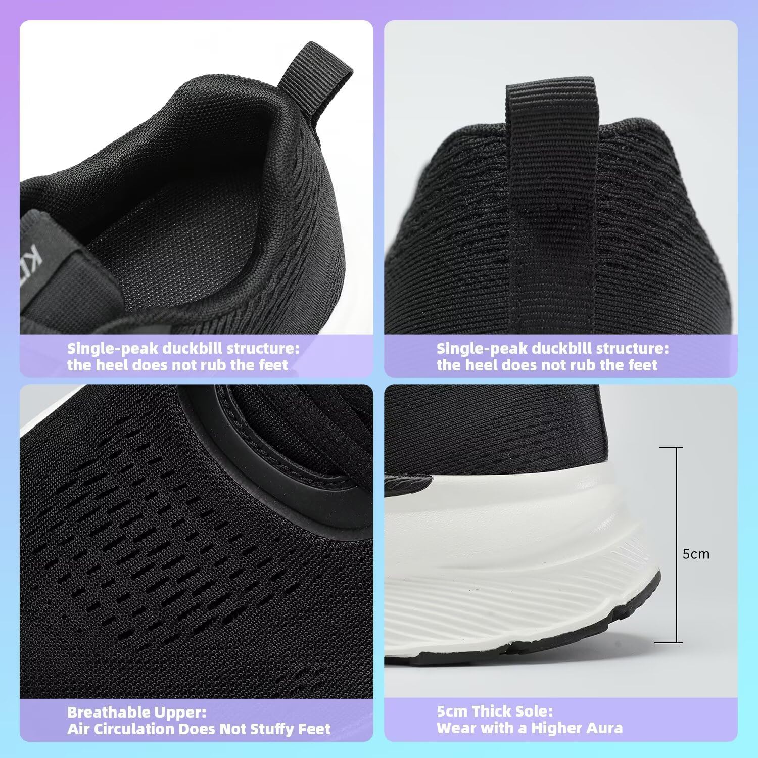 KDN Men's Wide Toe Box Shoes Cushioned Road Running Shoes Non Slip Mens Walking Sneakers for Wide Feet Comfortable Athletic Gym Workout Shoes Wide Width - Image 7