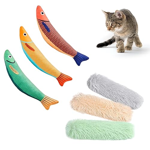 3 Pack Cat Pillows Catnip Toys and 3 Pack Saury