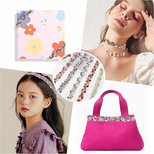 Miniatura 7 de Cinta de encaje floral de arco iris, decoración bordada, apliques bordados, cinta para coser bricolaje, boda, novia, niños, decoración de vestidos,