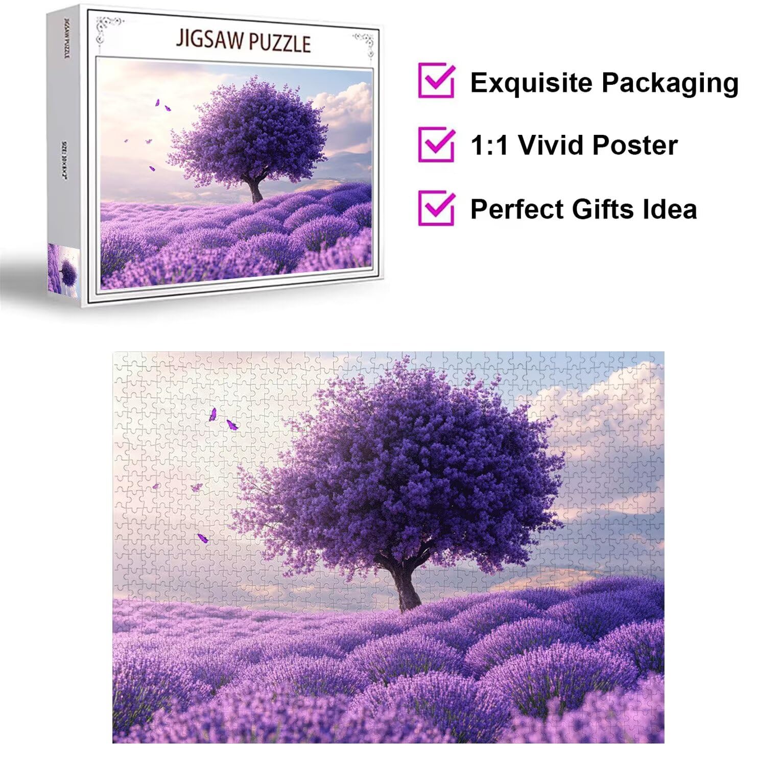 Puzzle dla dorosłych 2000, krajobraz lawendowy, 99 x 70 cm, n-816