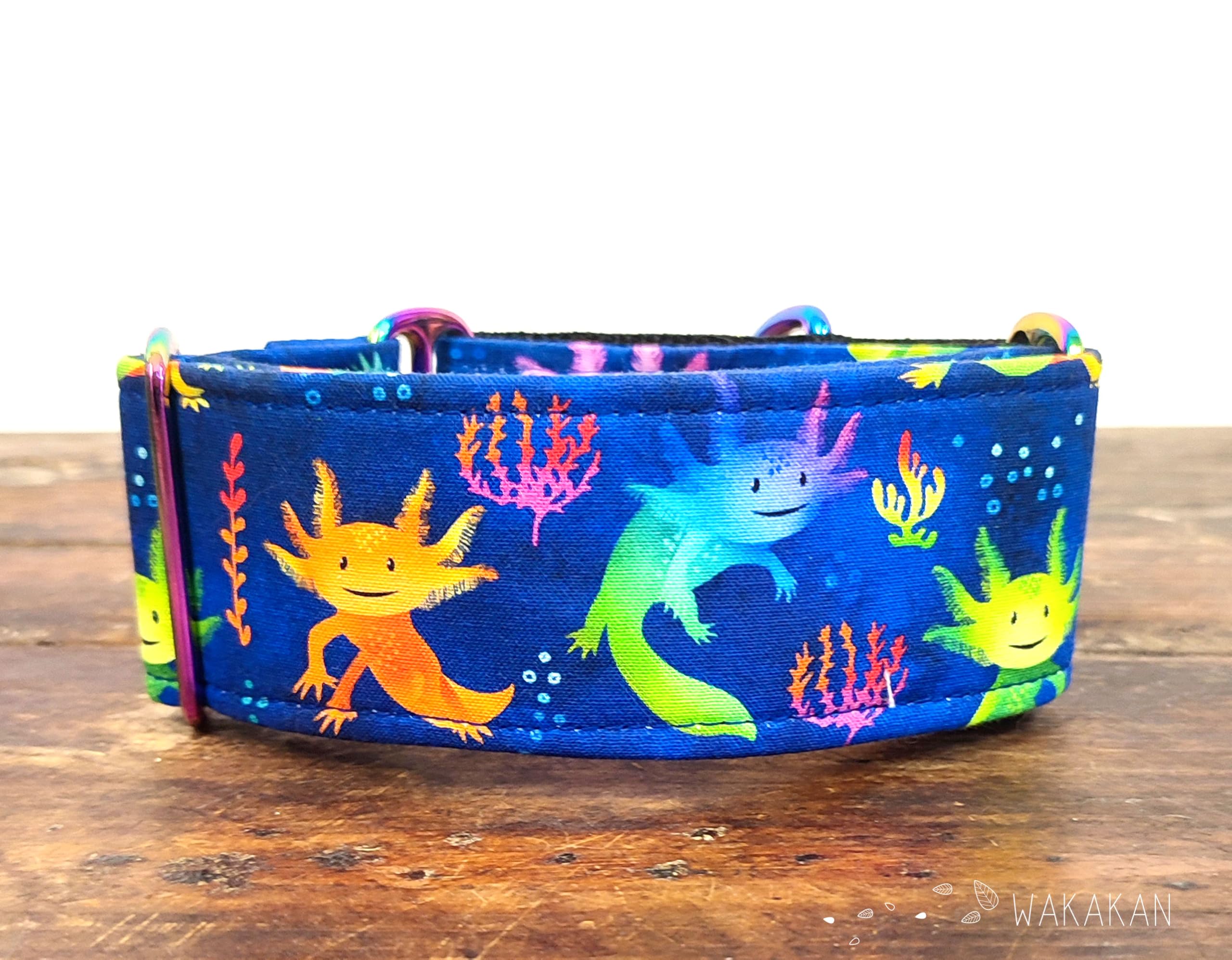 Collar Martingale Para Perro: Axolotl, Hecho a Mano en España por Wakakán