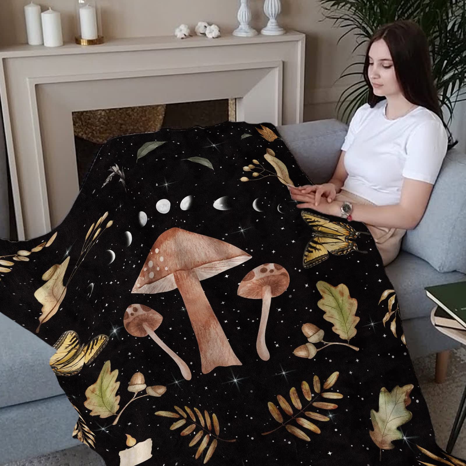 Couverture Polaire Papillon Champignon - Douceur Et Déco Bohème