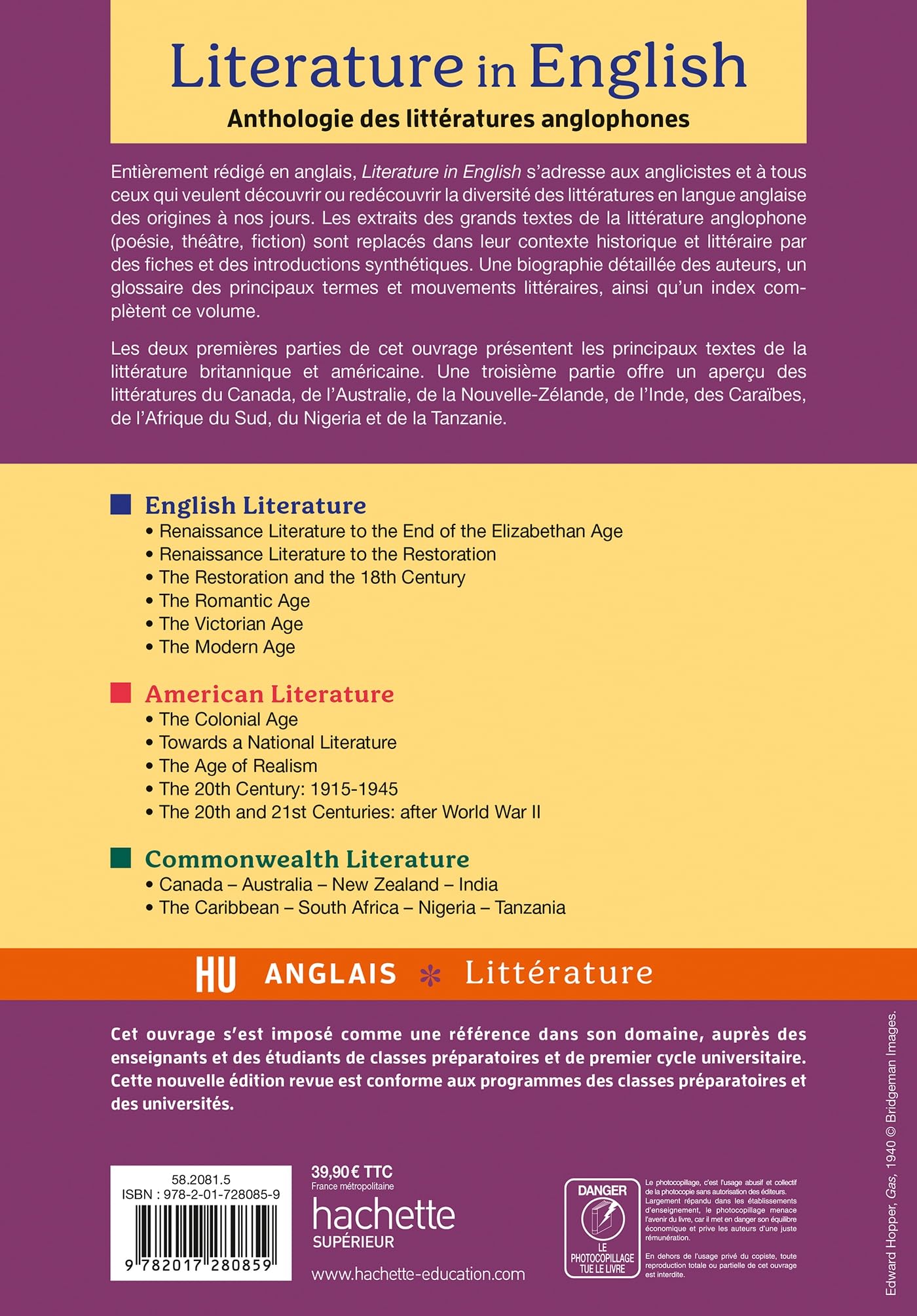 Literature in English: Anthologie Littérature Anglophone
