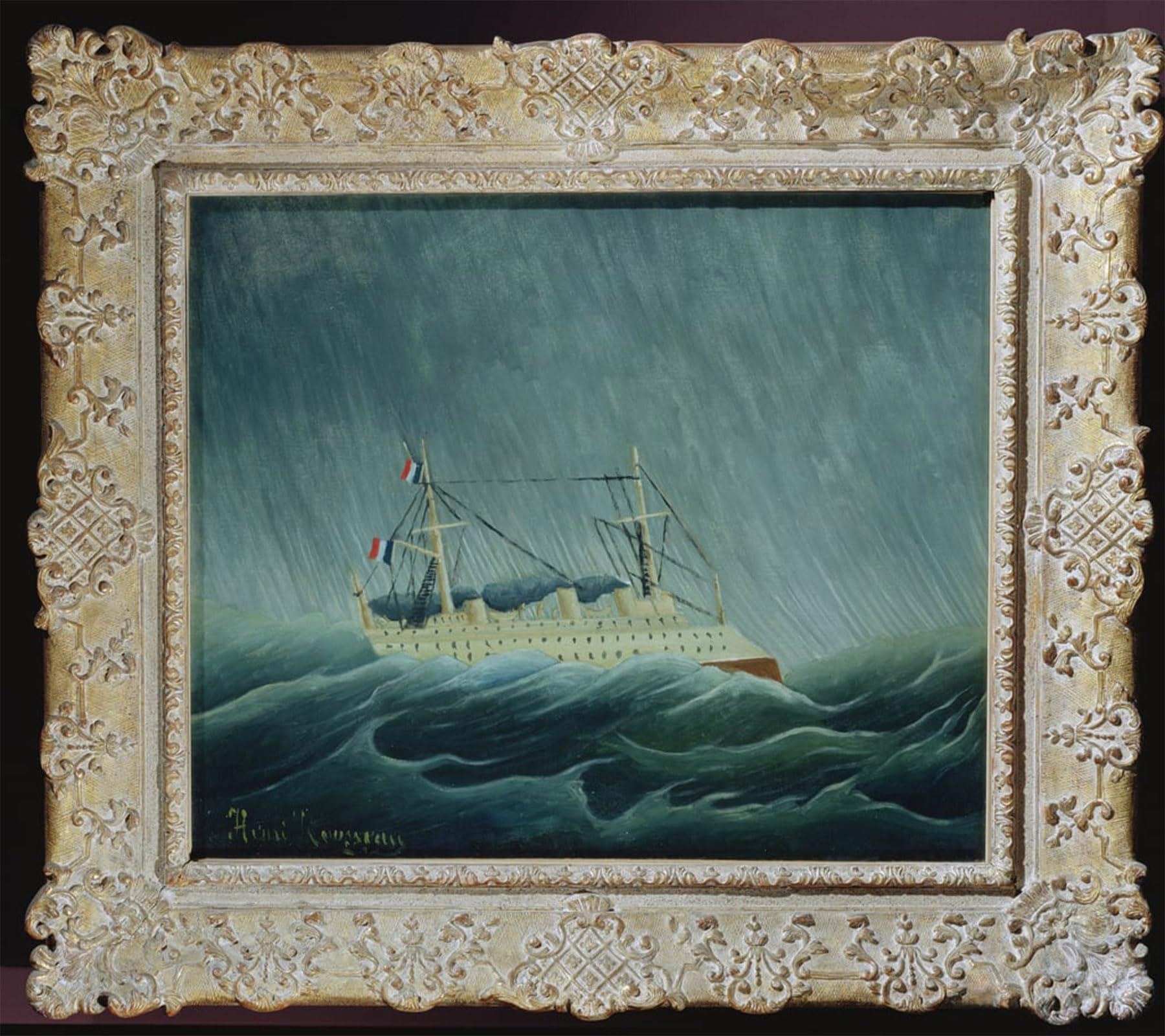 ARTXLXXBN Famous Painting Canvas Artwork Graffiti Print the Storm-tossed Vessel by Henri Rousseau Portrait Canvas Image for Home Decor 60x90cm