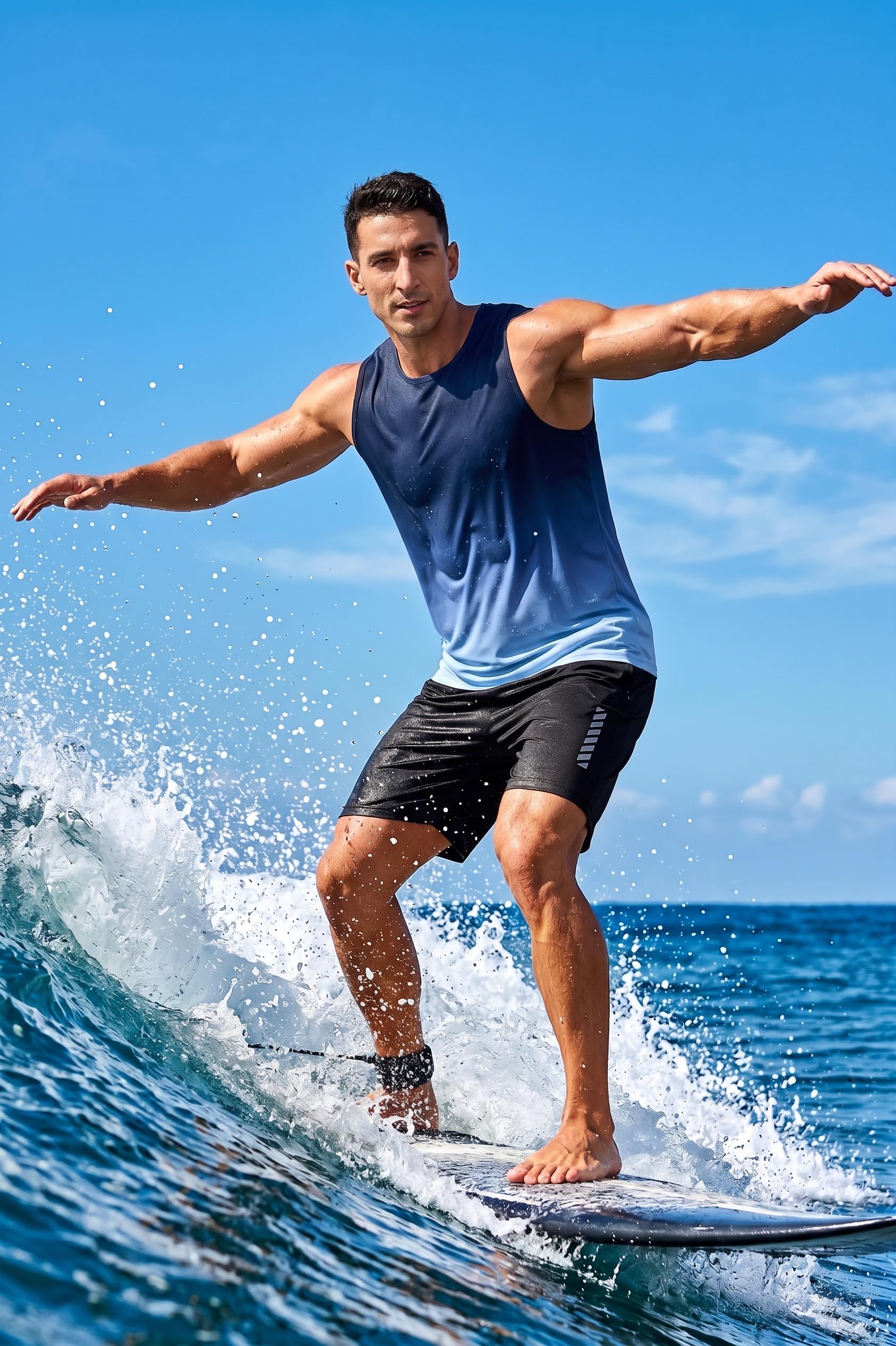PINSPARK Camiseta de tirantes para hombre, sin mangas, camiseta de entrenamiento, verano, exterior, camiseta funcional - 5