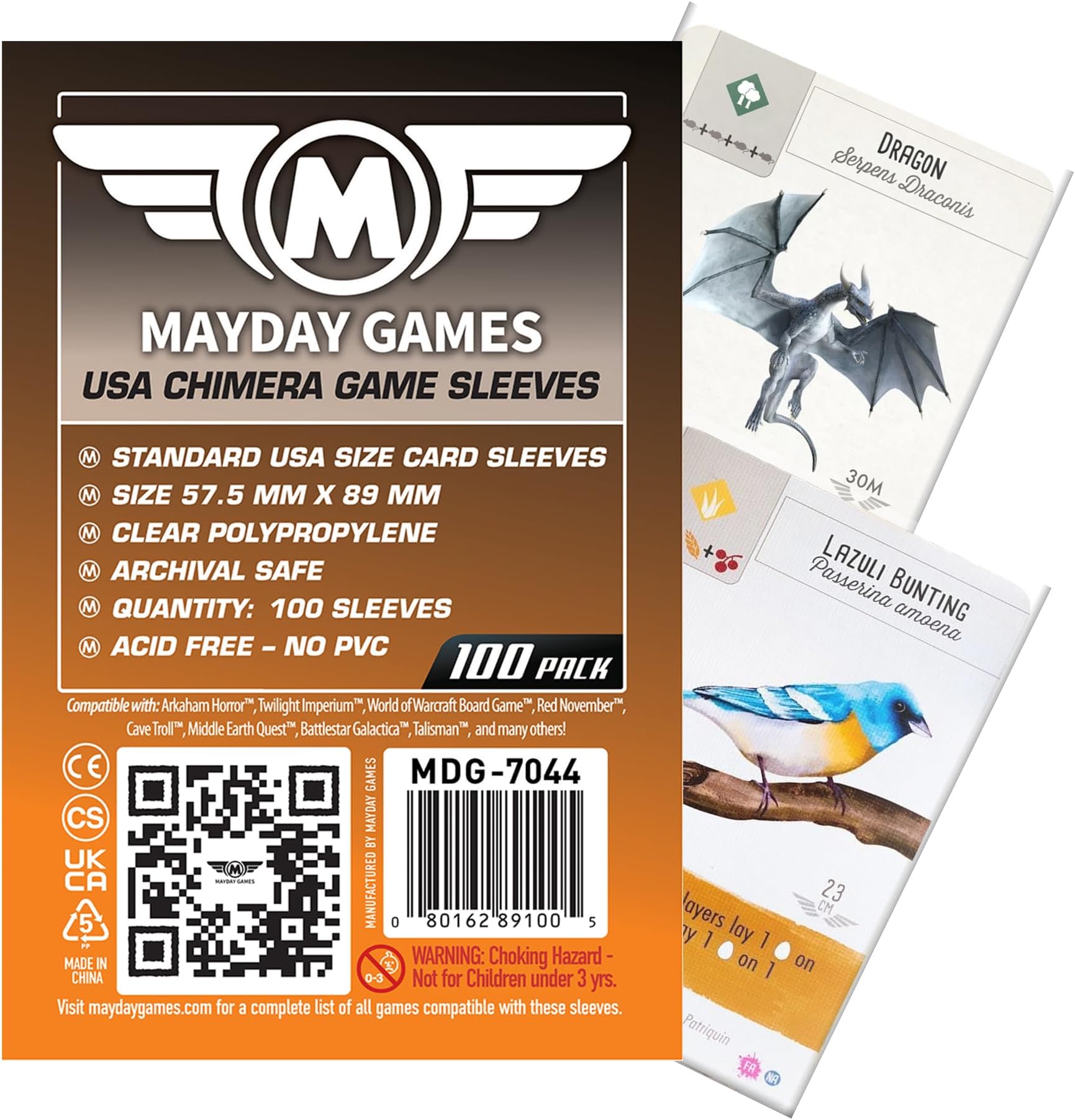 7044 Clear Sleeves 57.5x89mm USA Chimera Size (4x100 Pack, 400 sleeves)