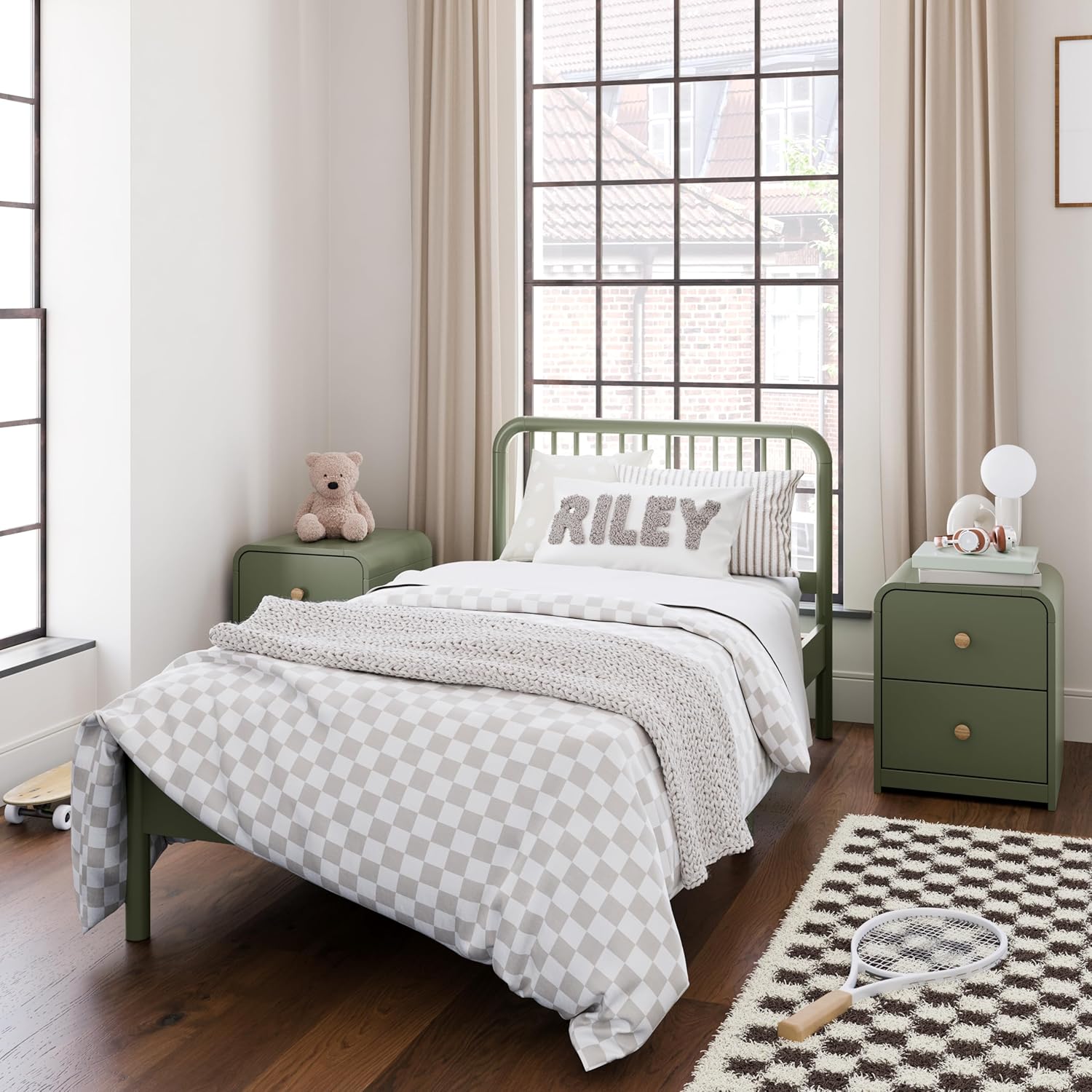 Storkcraft Next Porto Twin Bed (Natural) – GREENGUARD Gold Certified Fits Standard Twin Mattress, Sleek and Elegant Design, Easy to Assembly, Easy-to-Match Style