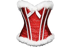 Sexy Christmas Mrs. Claus Costume Bustier Corset Top