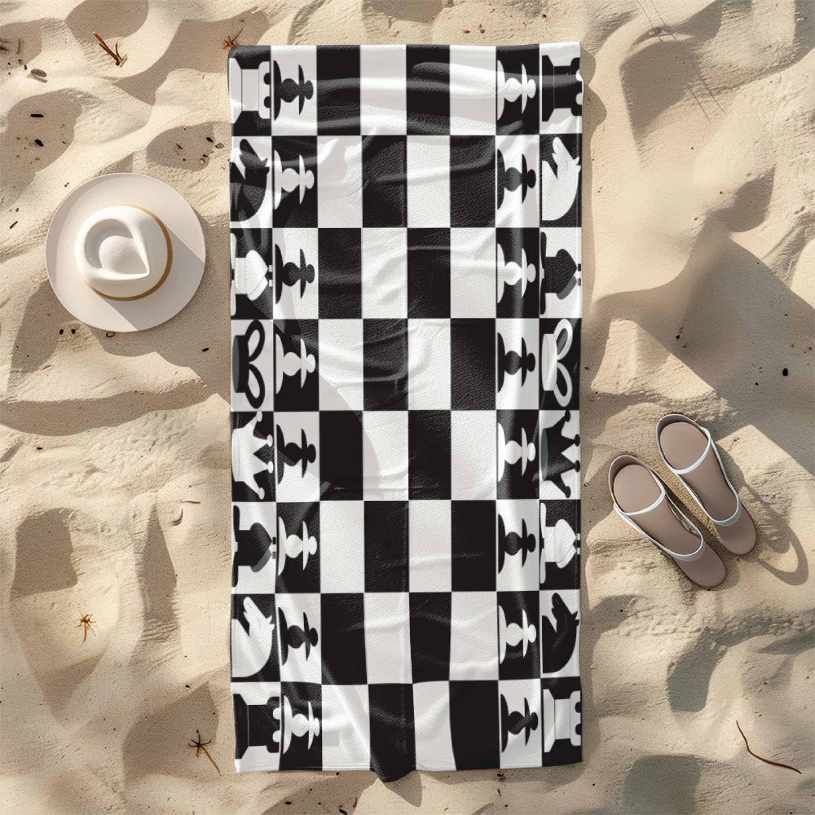 Telo Mare Microfibra 210x230 Arte Grigio Nero Telo Spiaggia Grande Antisabbia,XXL Asciugamano Mare, Asciugatura Rapida, Stuoia Spiaggia Leggero E Portatile