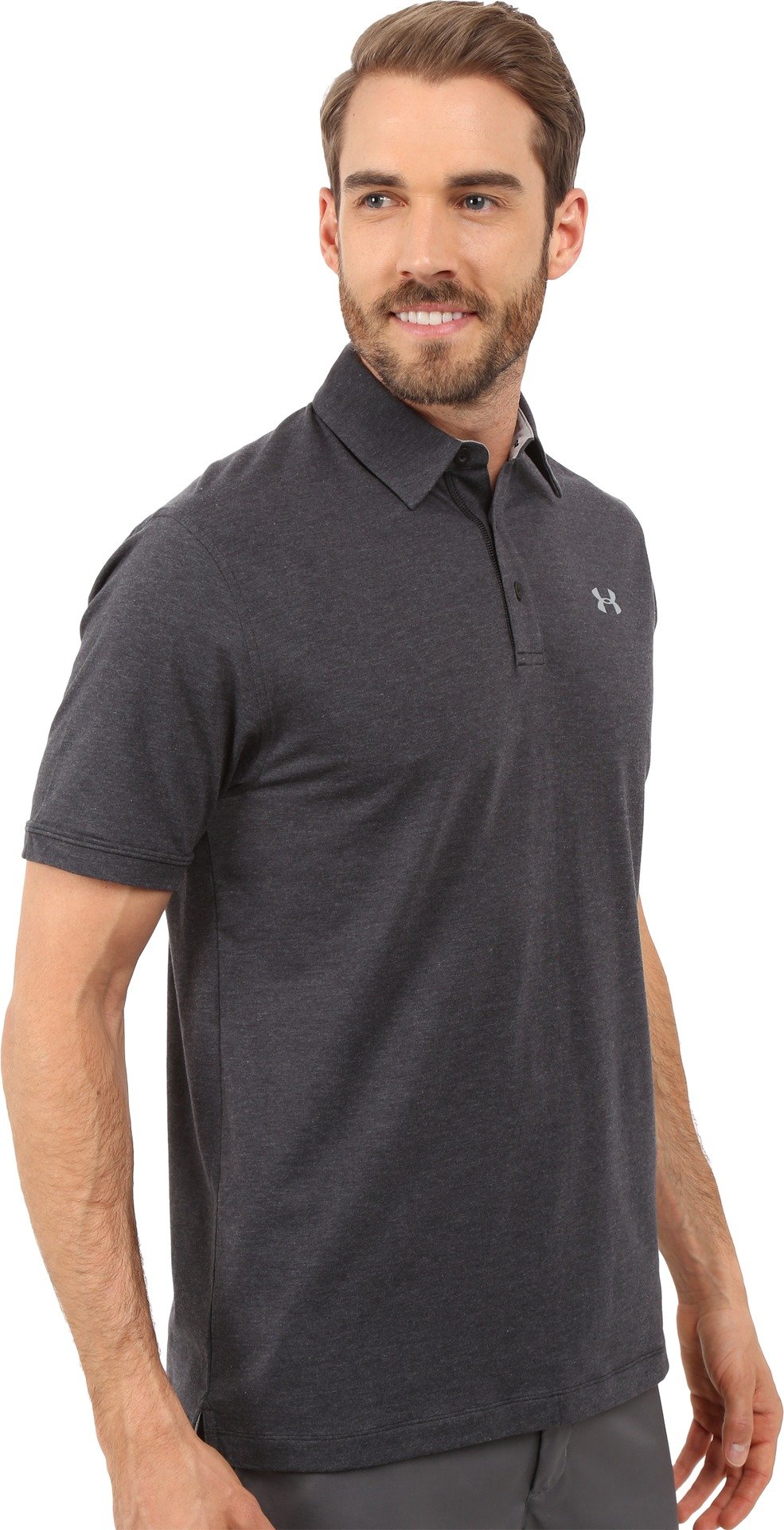 Under Armour Charged Cotton Scramble Polo, camisa polo para hombre, camisa polo masculina con bolsillo en el pecho y cuello de 2 botones hombre