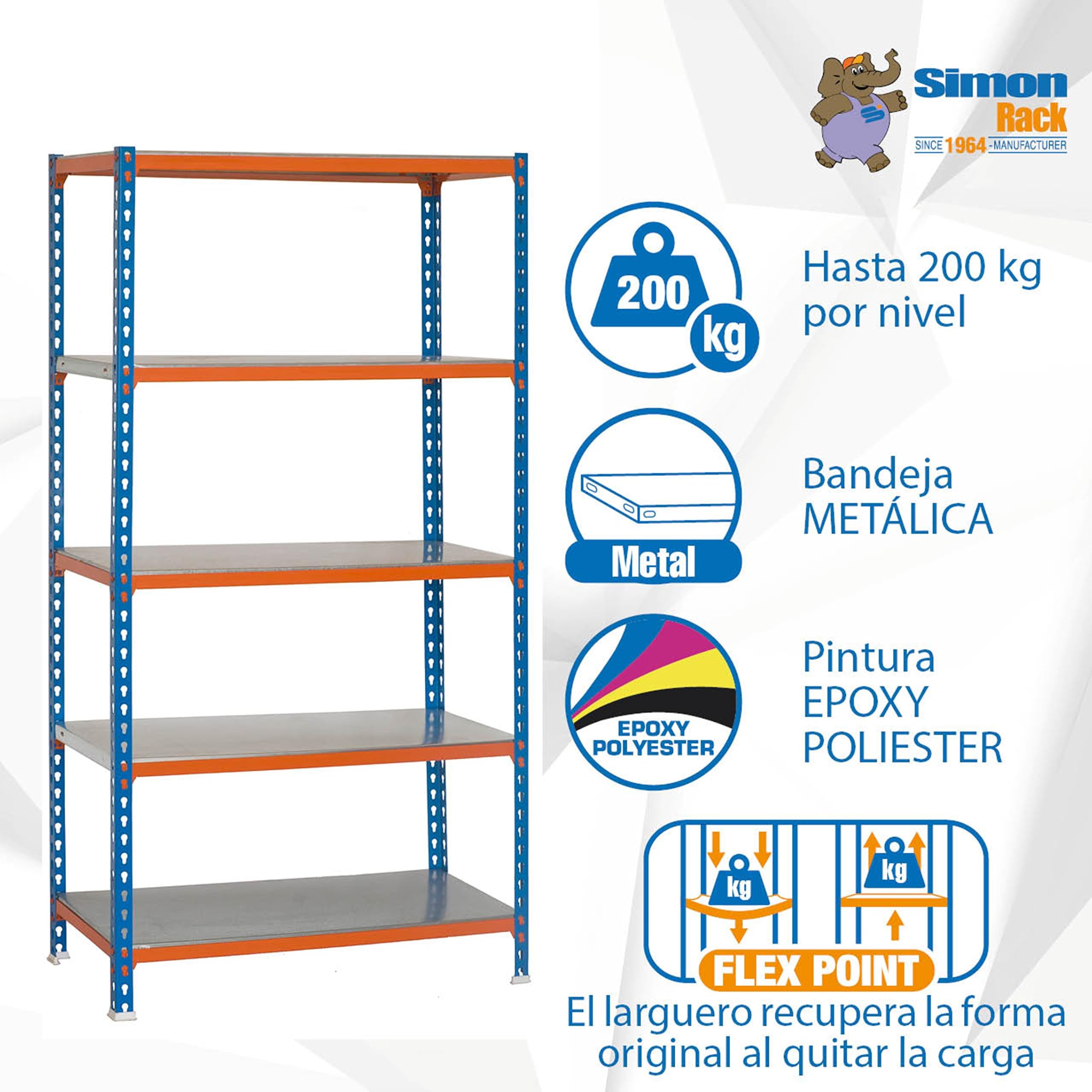 Simon Rack Metallregal 2000x1000x500 mm - Simonclick