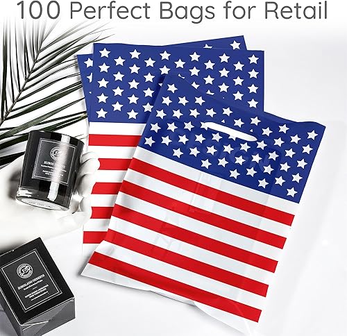 Miniatura 51 de 100 bolsas de mercancía azul pastel para pequeñas empresas, de 1.5 mil, 9 x 12 pulgadas, extragruesas y brillantes, de plástico con asas