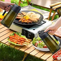 Pulverizador de azeite de oliva de vidro de 470 ml para cozinhar dispensador de óleo 2 em 1 para cozinhar fritadeira a ar e salada, frasco de spray premium de grau alimentício, preto, verde