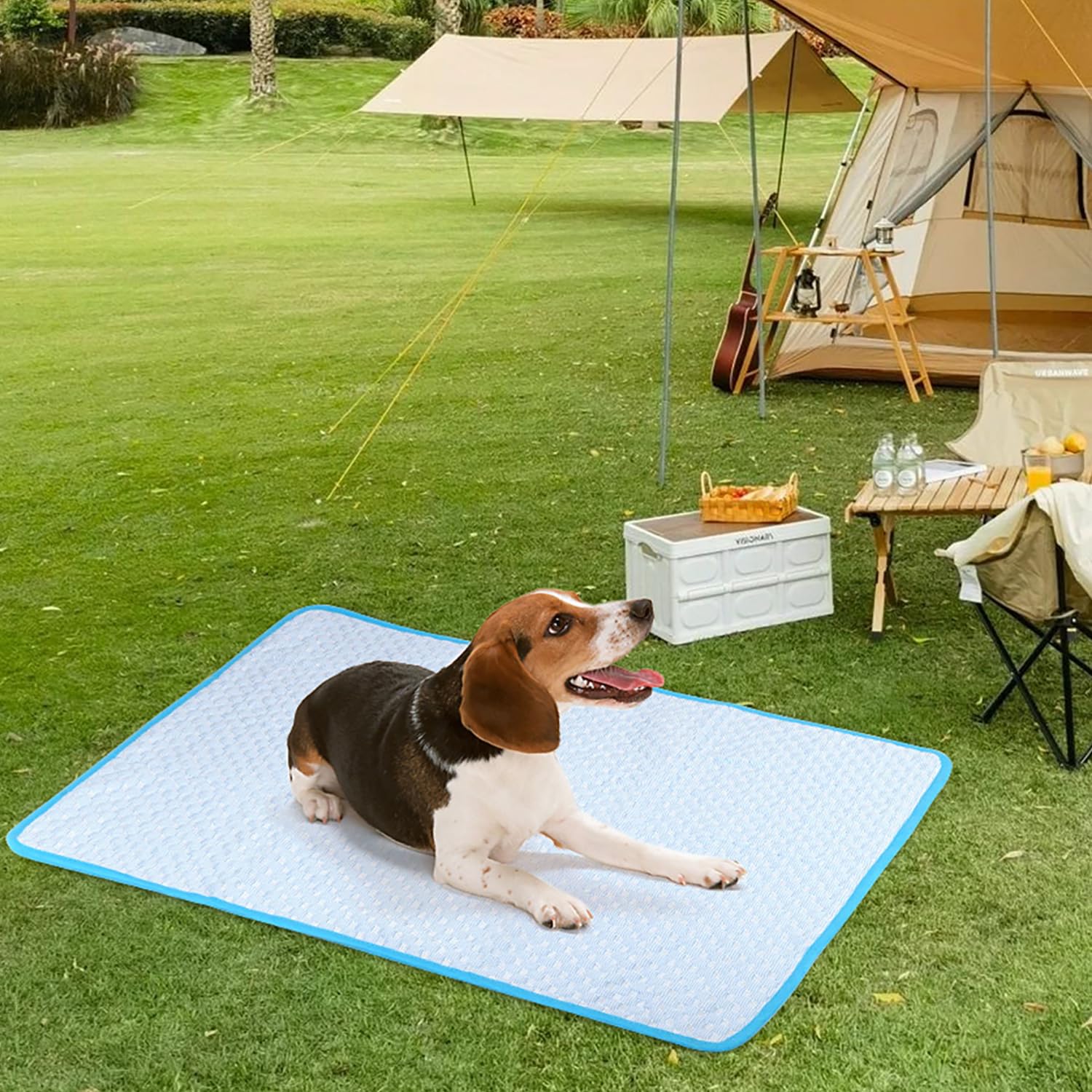 Fhodigogo Cooling Mat Pad for Dogs Mat Pad Dog Mat Pupy Pad Ice Silk Cooling Bed for Dogs Cats Cooling Mat for Cats Ice Bed for Cats Pet Cooling Mats for Cats Dog Pad for 10Kg Pet