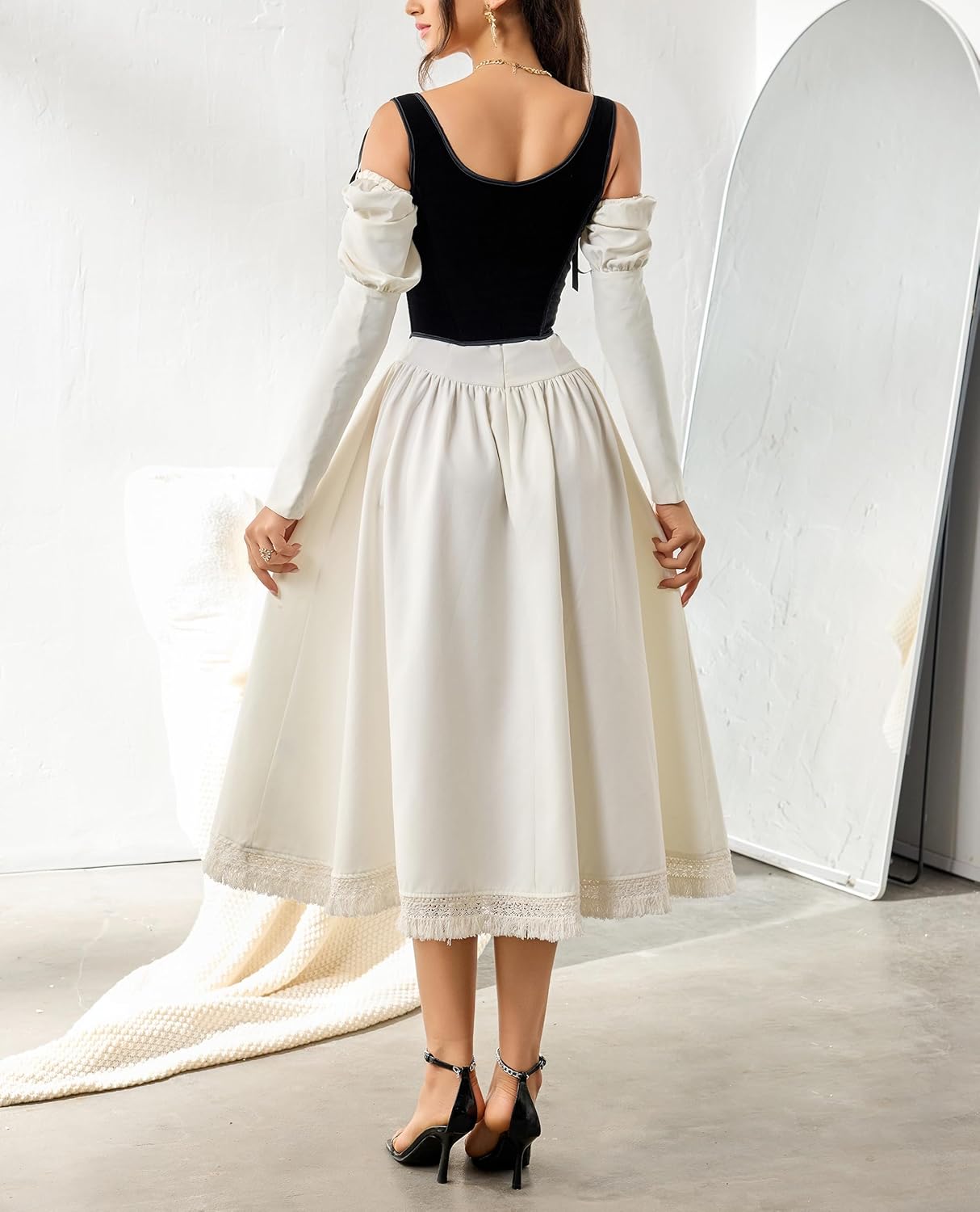 Women Corset-Renaissance-Bustier- Vintage Velvet Lace Up Bustier Tops, Black Slimming Shapewear Corset Camisole - Image 6