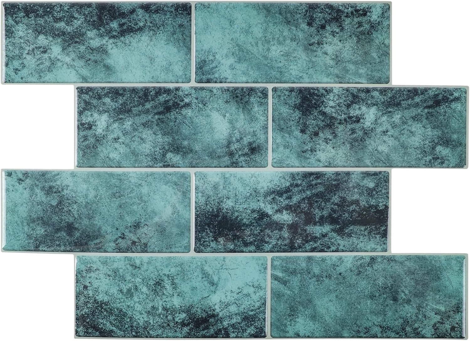 10 Sheet Thicker Blue Tiles Peel and StickBacksplash, 3D Liner Adhesive Peel and Stick TileBacksplash for Kitchen, Bathroom, Wall Tile(12" x12