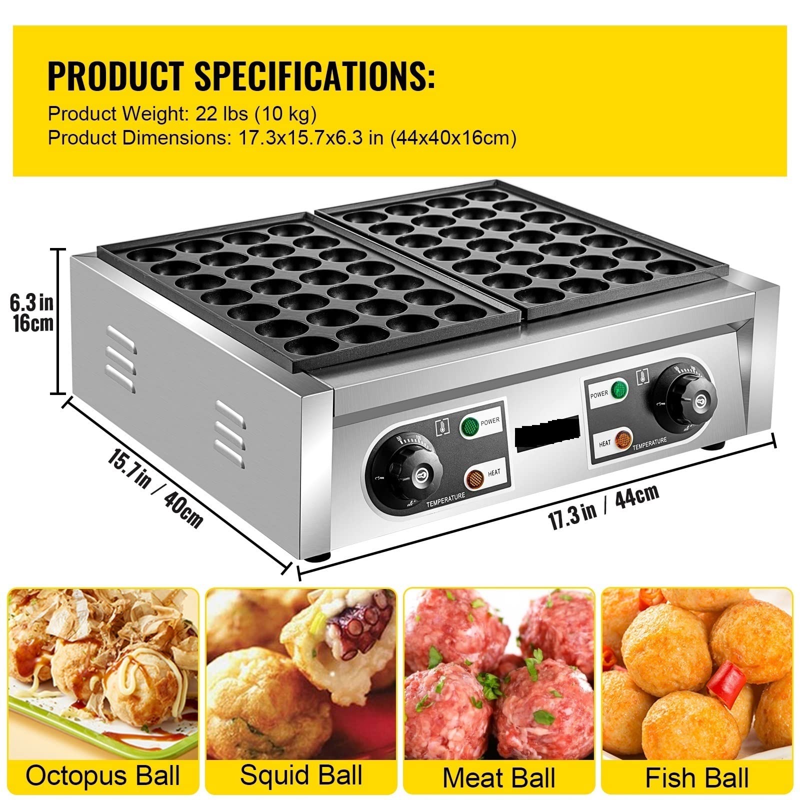 56 Elettrico Commerciale Polpo Pesce Palla Takoyaki Maker Doppia Teglia Macchina Griglia Domestica Antiaderente