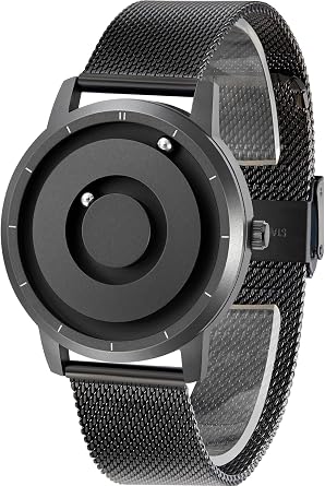 EUTOUR Magnetic Bead Analog Watch - Stainless Steel Strap and Unique Pointer Design, Unisex Watches, Super Strong Magnetic Drive Mens Watch