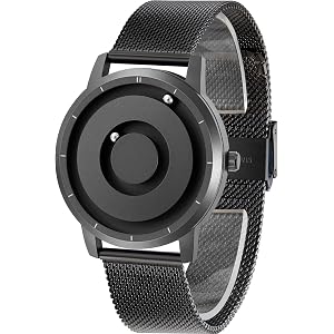 EUTOUR Magnetic Bead Analog Watch - Stainless Steel Strap and Unique Pointer Design, Unisex Magnetic Watches, Super Strong Magnetic Drive Men's Watch