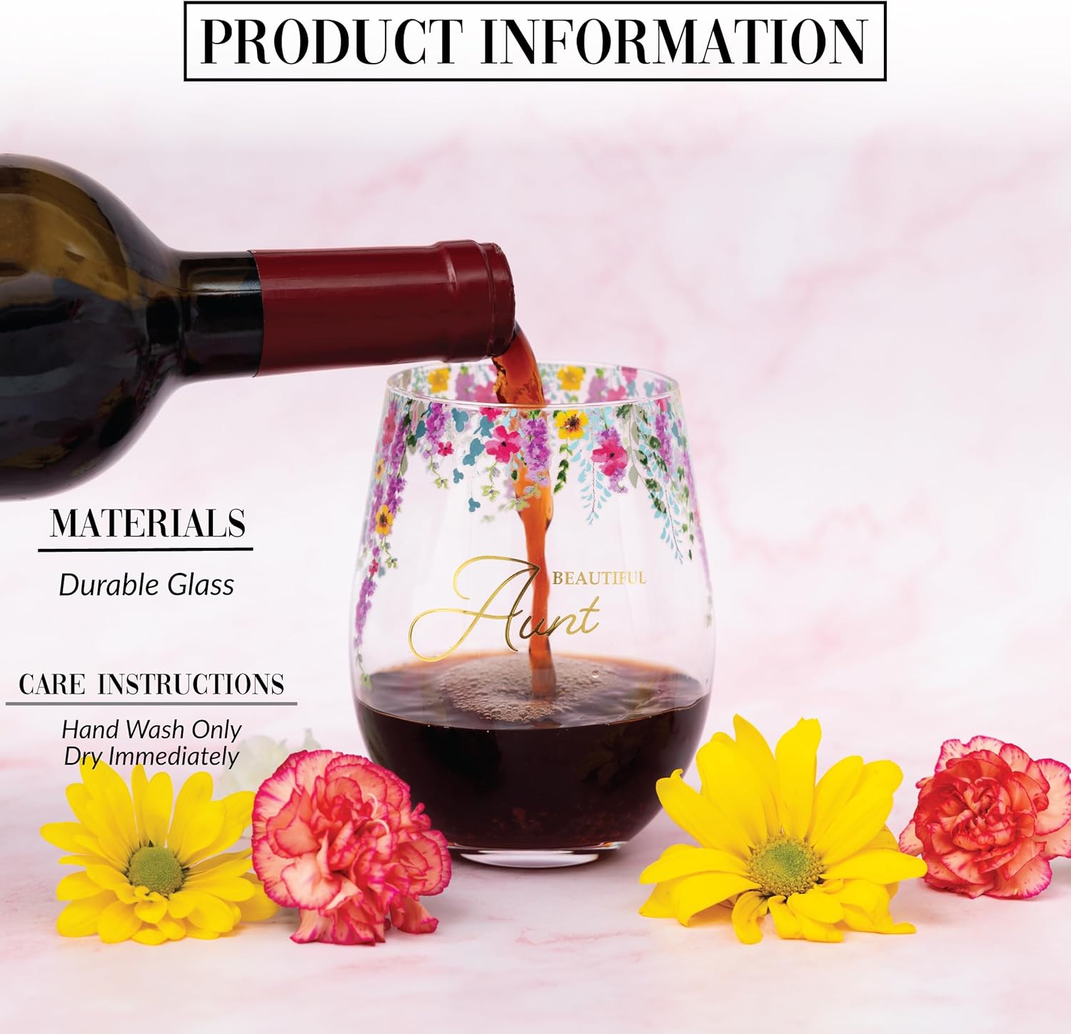 Pavilion Gift Company - Beautiful Aunt - 17 oz Stemless Auntie Wine Glass - Image 2