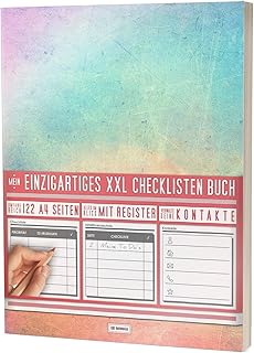 Mein Checklisten Buch / 122 Seiten, Register uvm. / Jetzt mit Datum, Priorität und Platz für Notizen / PR501 „Bunte Wand“ / DIN A4 Soft Cover