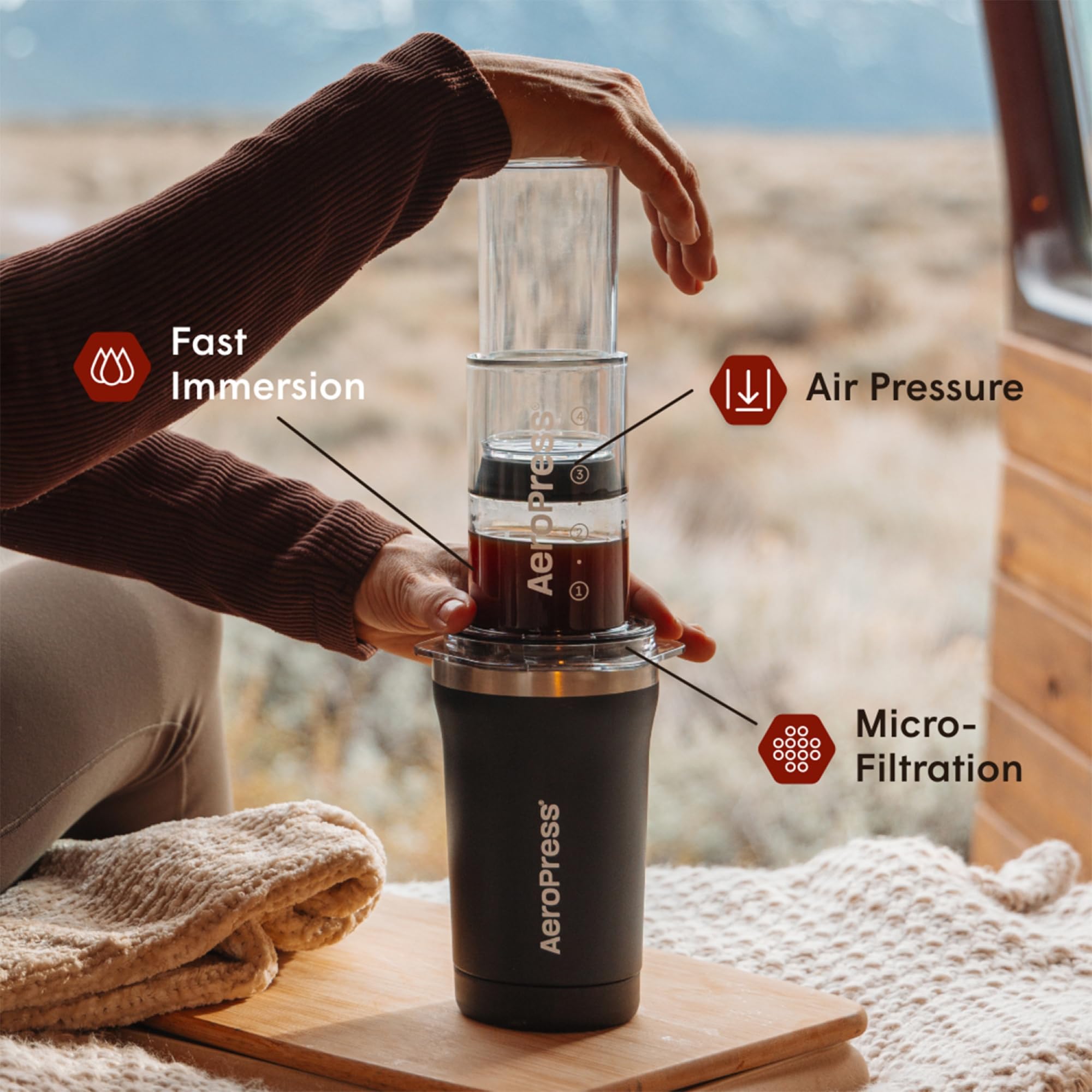 エアロプレス GO PLUS ピンク (新品・未開封) Amazon | AeroPress Go Plus 小型ポータブルコーヒーメーカー