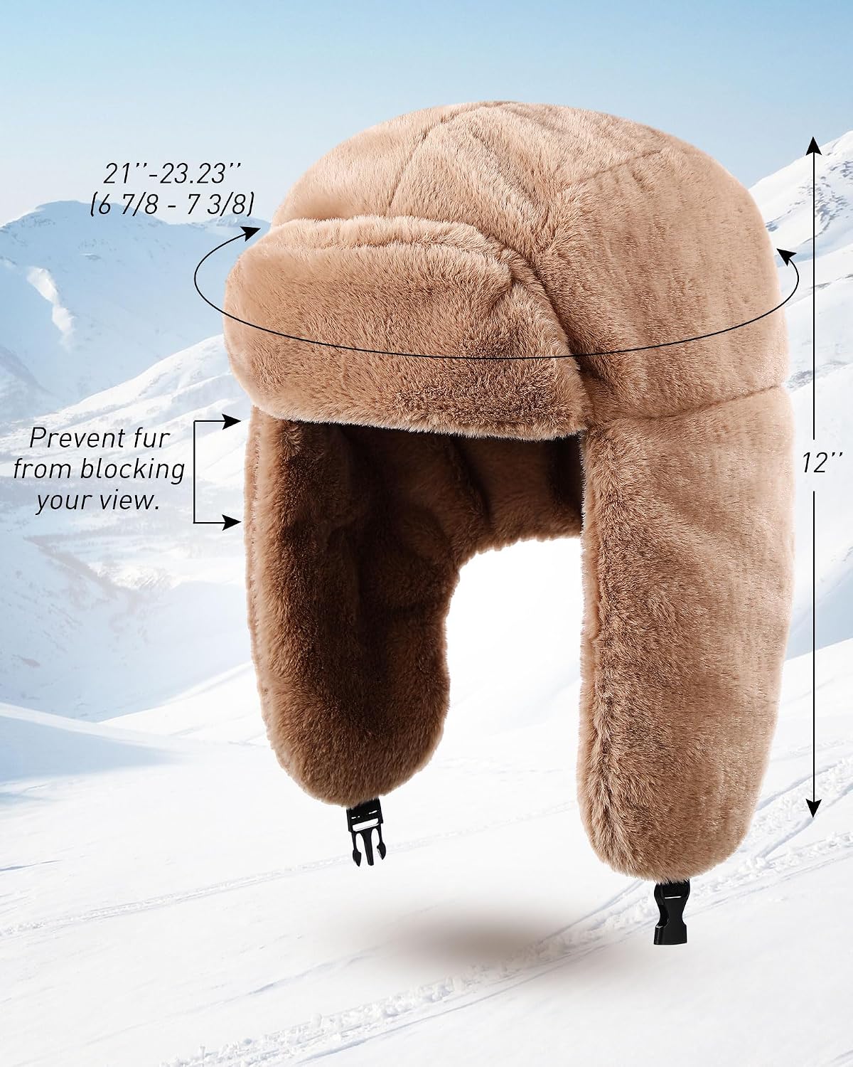 3 Pcs Ushanka Russian Hat for Homeless Donation Winter Fur Trapper Hats Bulk for Adults Plush Warm Cold Windproof Ski Hunting Cycling