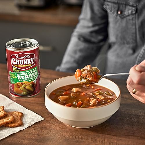 Miniatura 14 de Campbell's Chunky Healthy Request - Hamburguesa de solomillo con sopa de carne de verduras campestres, lata de 18.8 onzas