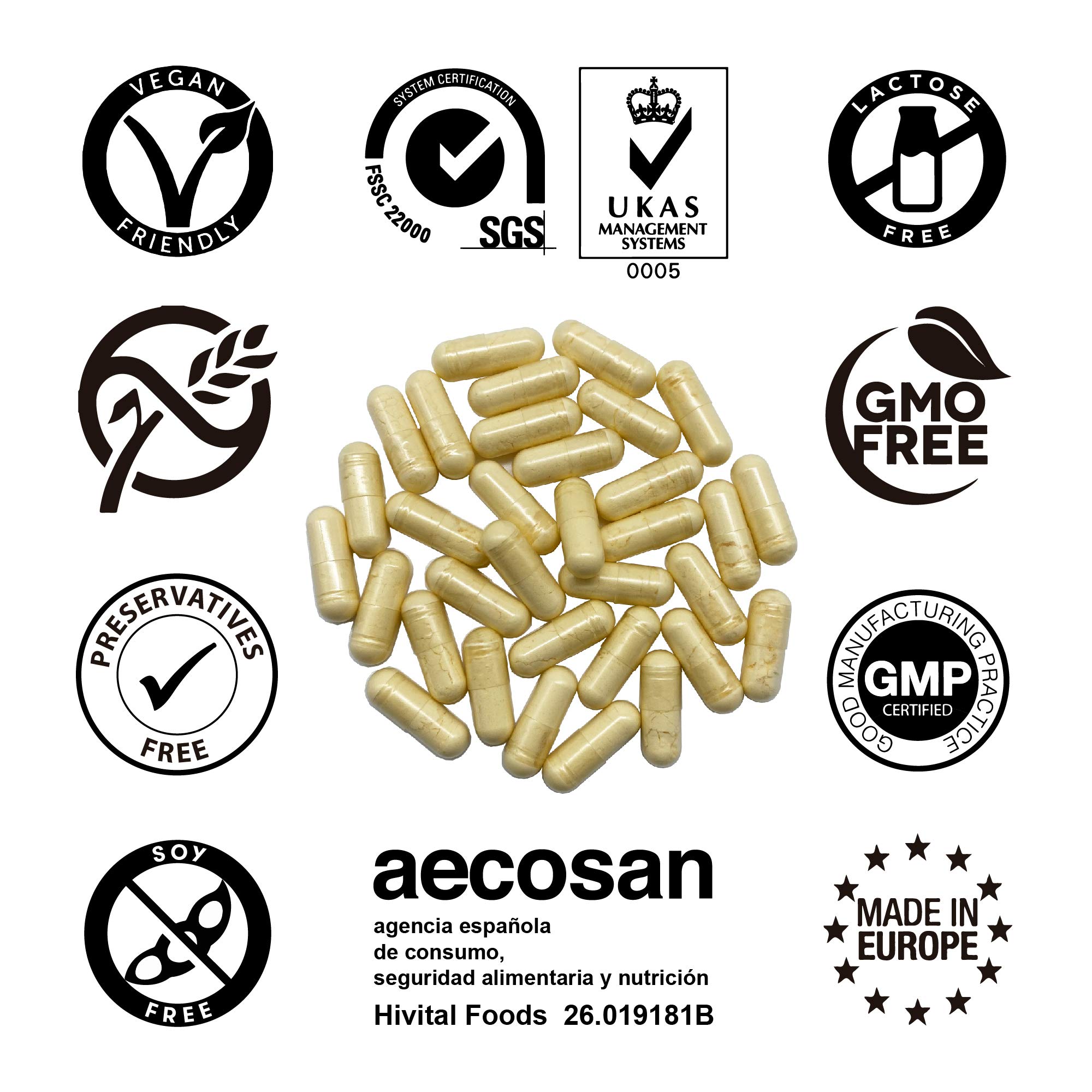 Acide Alpha Lipoïque (ALA) 500 mg. 240 gélules vegan pour 8 mois de traitement. ALA Granulaire avec une biodisponibilité et absorption maximales. Fabriqué en Europe par HIVITAL