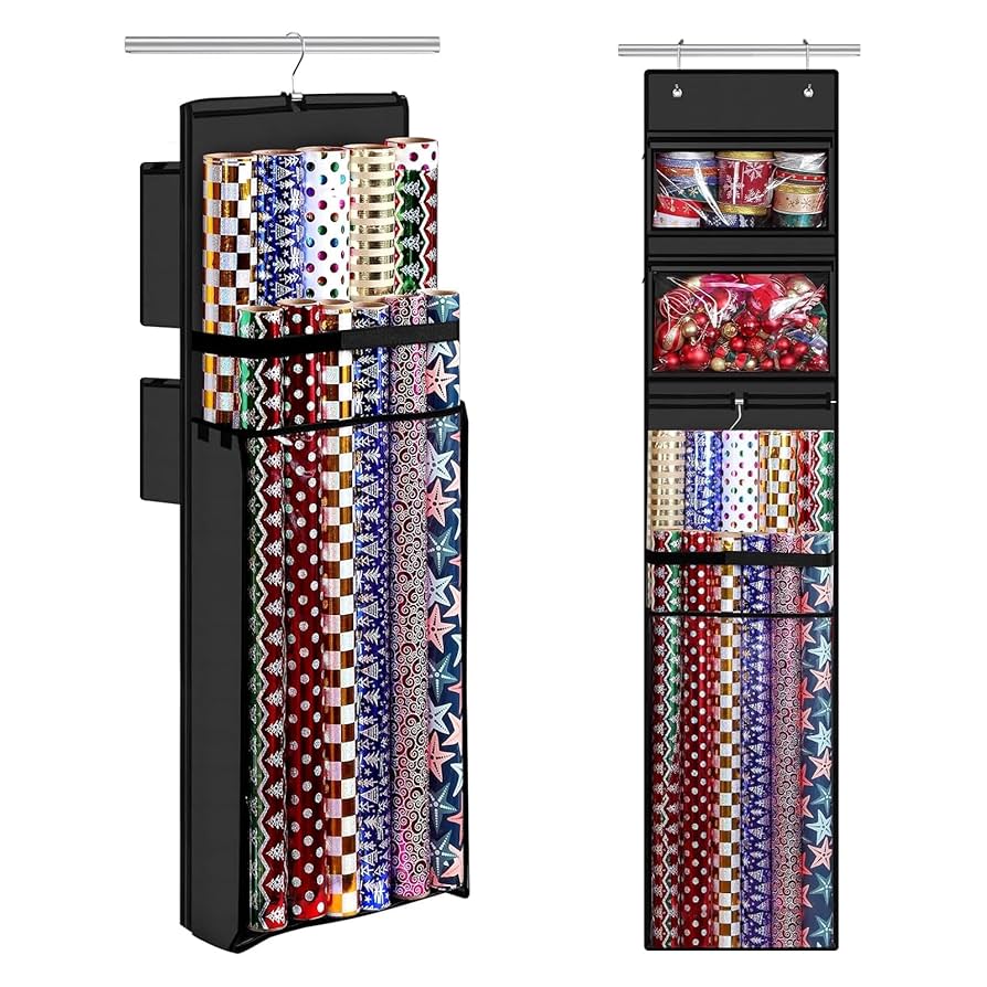 VSIWB Hanging Gift Wrapping Paper Storage, 48"X24" Oxford Cloth