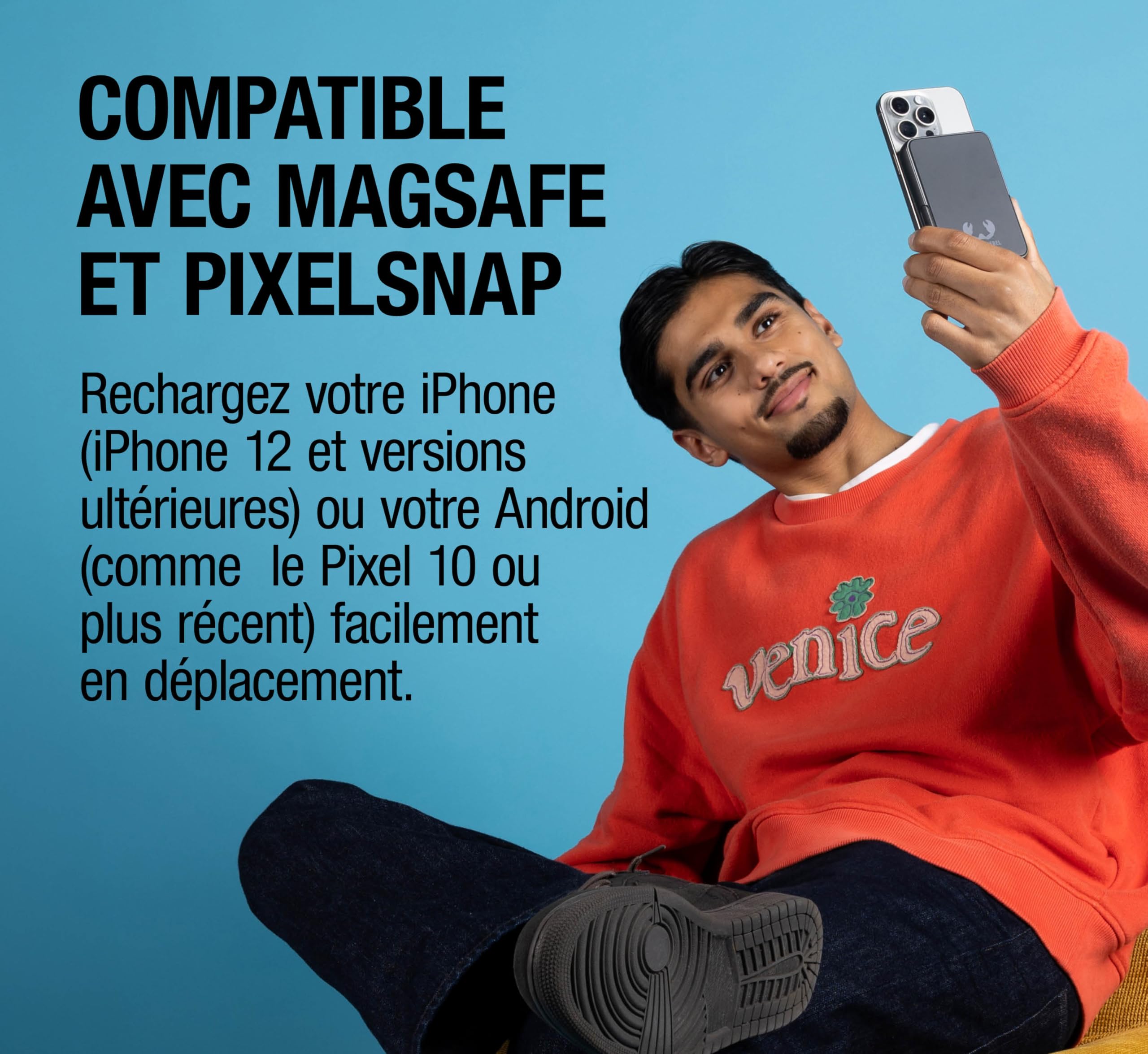 Fresh 'n Rebel Batterie Externe Magnétique sans Fil 10000mAh - Compatible avec MagSafe - Qi2 - Chargeur Rapide 15W - iPhone 17/16/15/14/13/12 & Appareils Android Qi - avec Support (Dreamy Lilac)
