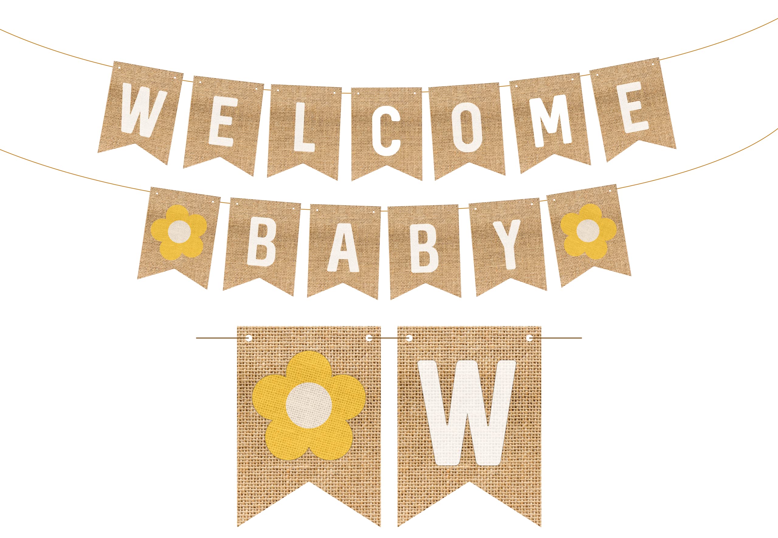 Burlap Happy Birthday Banner - Rustic Party Decor -3