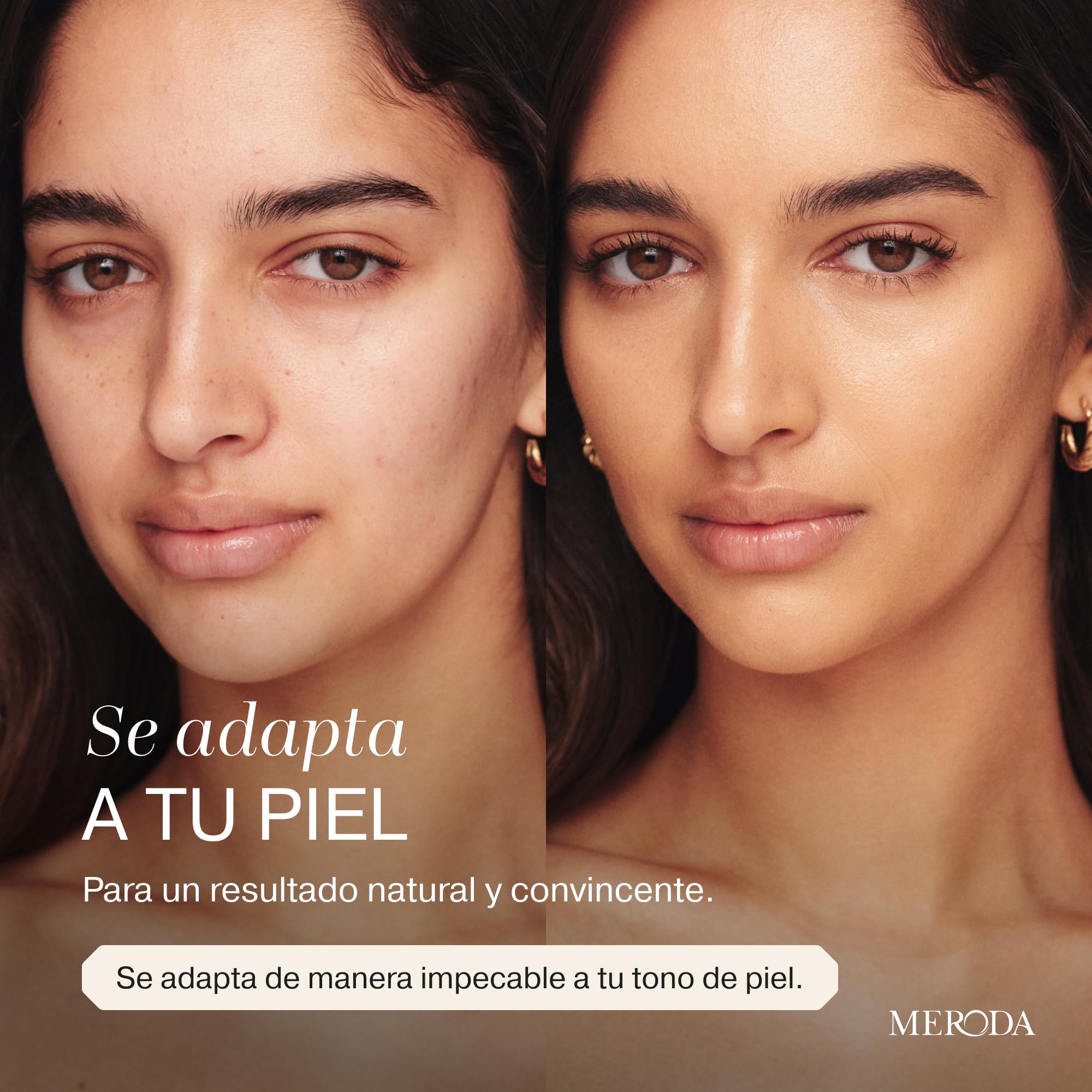 MERODA® Base de maquillaje que cambia de color [Piel clara a media] - Maquillaje líquido para piel madura - Color de larga duración para el rostro