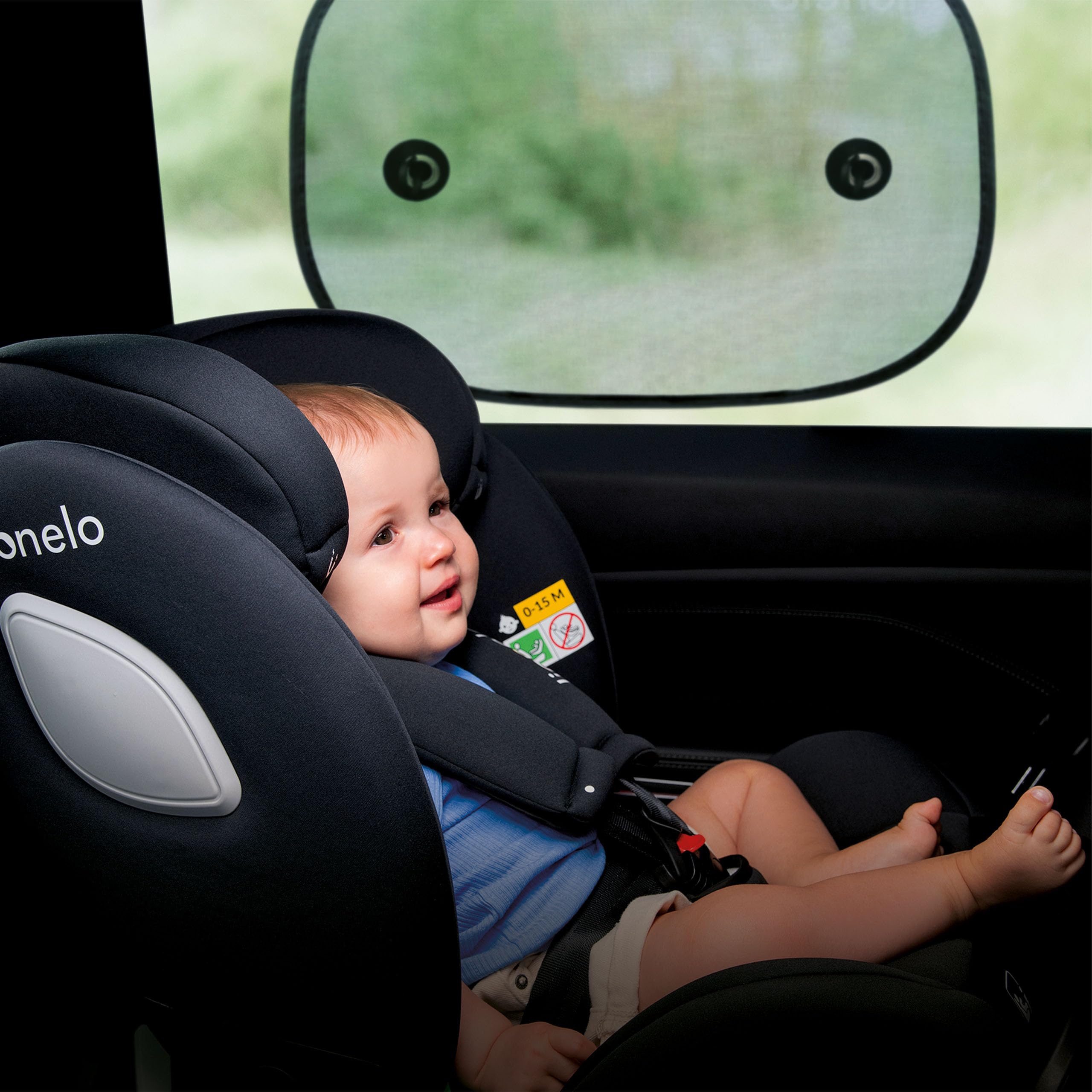 LIONELO SUNSHADE Uniwersalna Samochodowa Osłona Przeciwsłoneczna dla Dzieci, 2 Sztuki, Ochrona Przed Światłem Słonecznym i Przed Nagrzaniem Samochodu, Łatwy Montaż