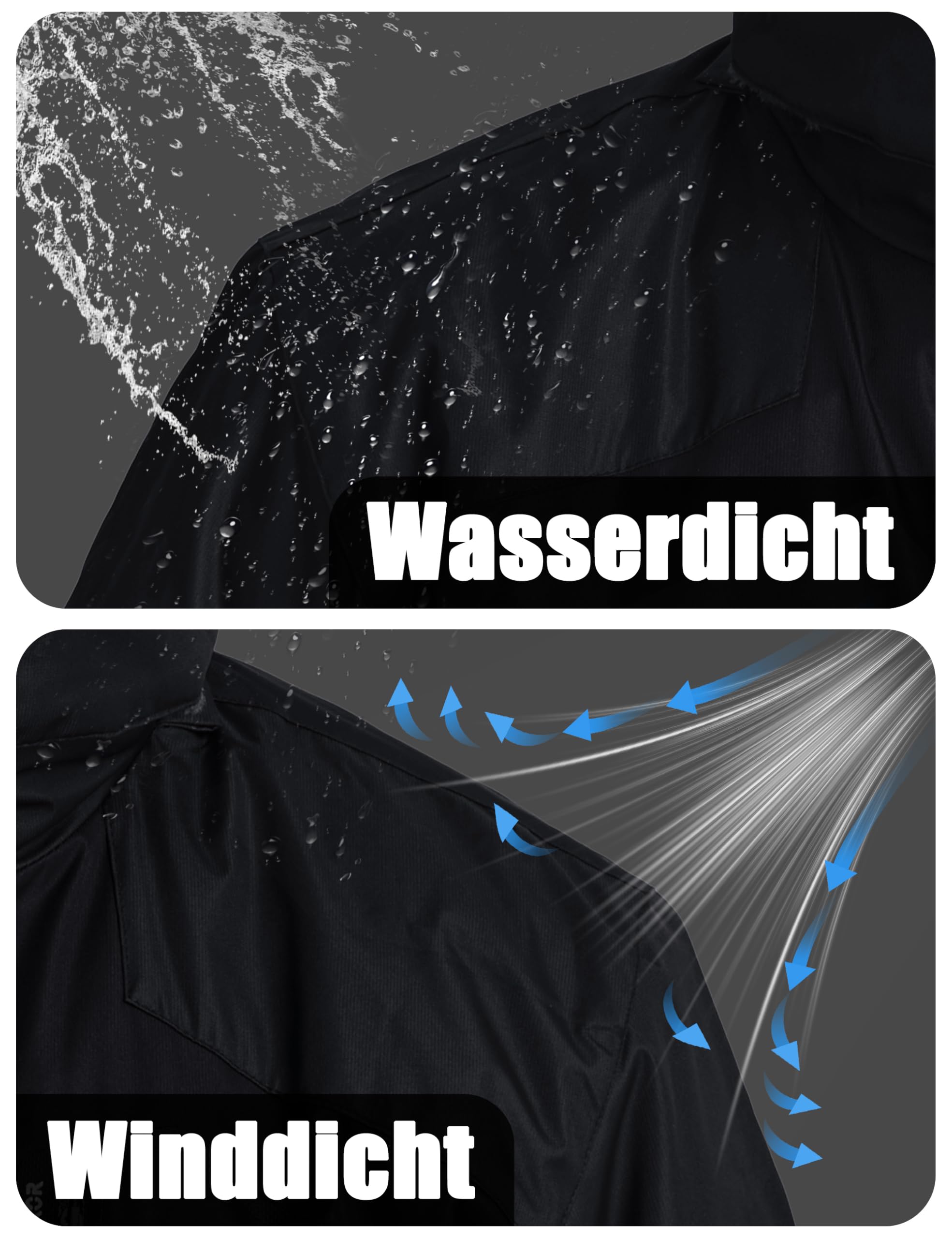 MAGCOMSEN Herren Winter Skijacke Fleece Gefüttert Softshelljacke Wasserdicht Winddicht Atmungsaktiv mit Abnehmbarer Kapuze