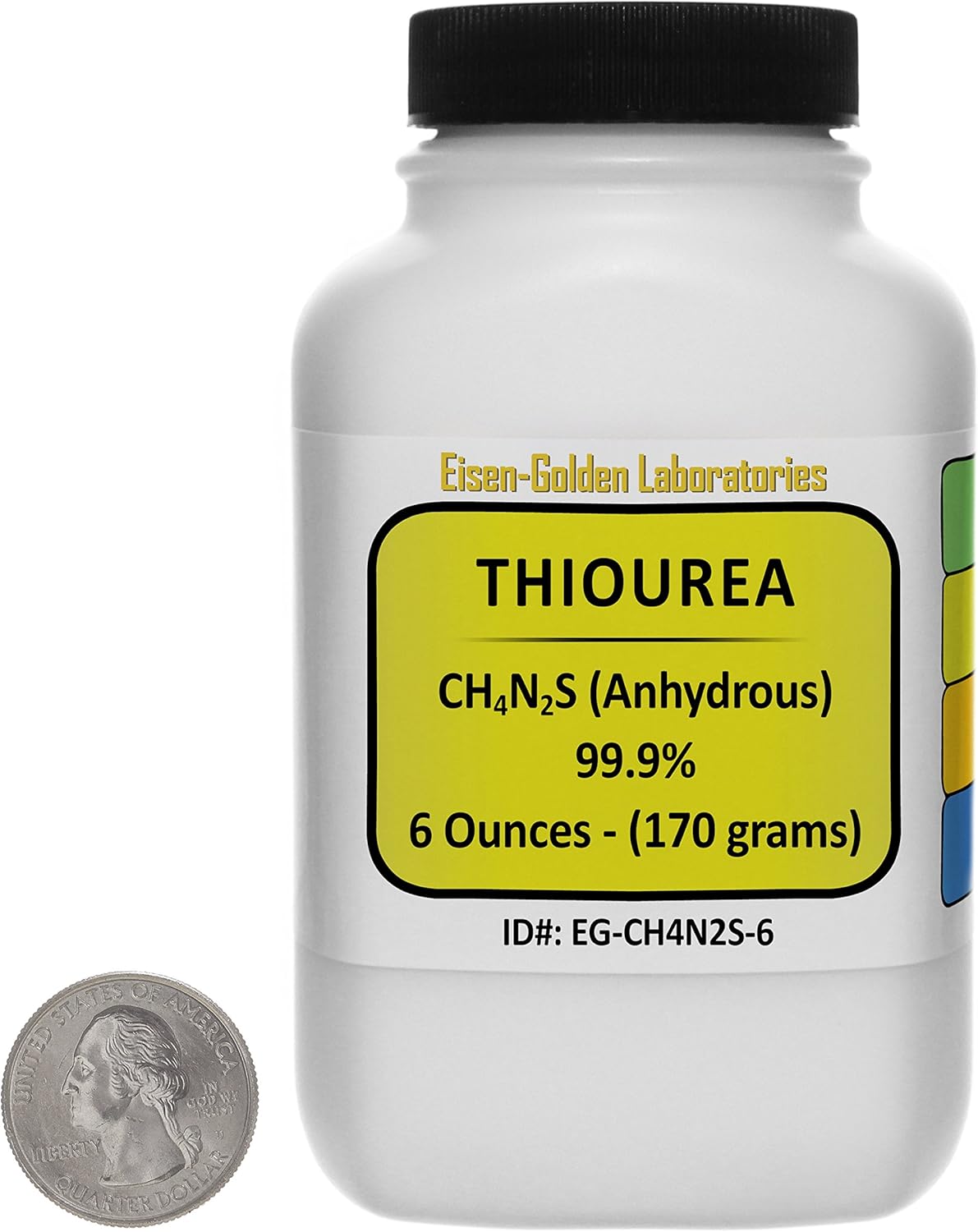 Tiourea [SCNH22] 99.9% Cristales de Grado ACS 6 Oz en una Botella de Ahorro Espacial