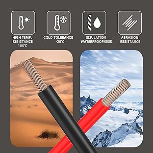 18 Gauge Flexible Electrical Wire 50FT Black and 50FT Red Extension Cable 18AWG Stranded Oxygen Free Copper Wire for Automotive Solar Panel led Lamps Strip Lighting Marine Battery(18/2-50FT)