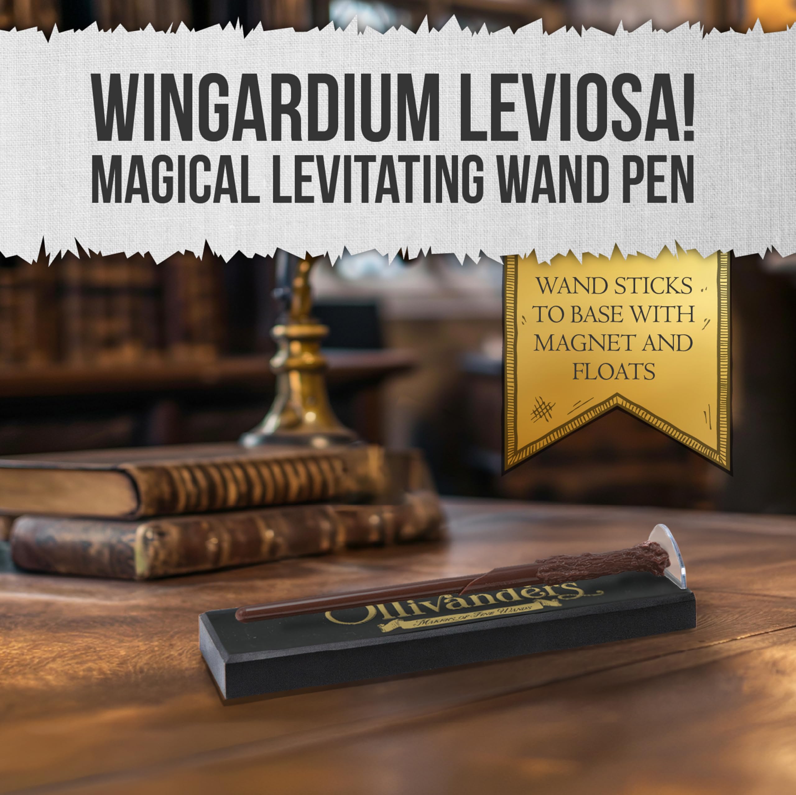 Harry Potter Magic Levitating Wand Pen with Display Stand, Collectible Stationery Writing Set Desk Accessories - Image 2