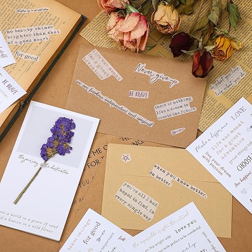 Miniatura 4 de Fainne 48 hojas de citas inspiradoras para planificador, calcomanías motivacionales, palabras para diario, calcomanías simples y ordenadas con