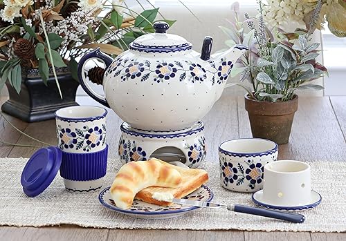 Miniatura 5 de Blue Rose - Tetera grande de cerámica polaca Christiana