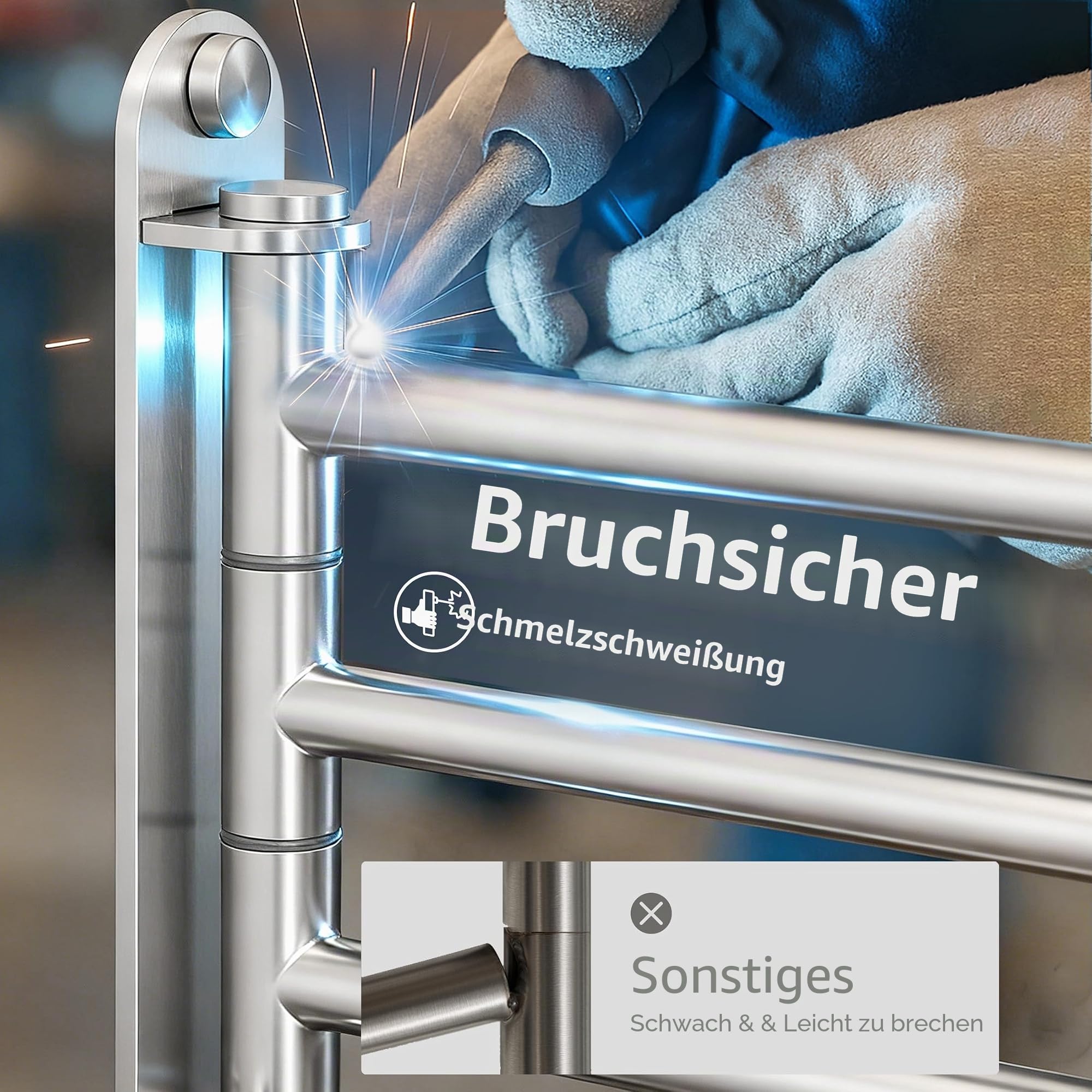 KES Verstellbarer Schwenkbarer Handtuchhalter, 4-armig 36 bis 70 cm, Ausziehbare Handtuchstange für Badezimmer, Schwenkbarer Handtuchhalter, Edelstahl 18/8 Gebürstete Oberfläche, A2107S4L70-2