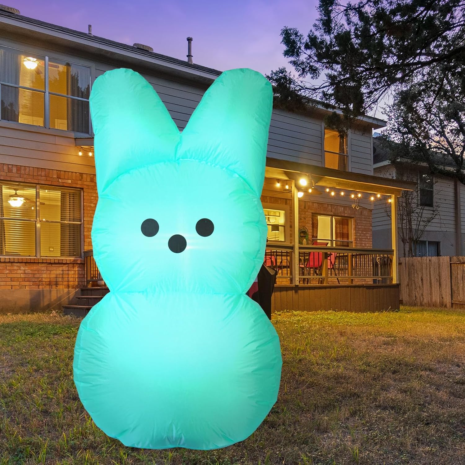 Easter Inflatables Outdoor Decorations, Green Bunny Blow Up Yard Decoration, Welcome Decor for Outdoor Indoor, Yard, Garden, Lawn, Supplies (Green)
