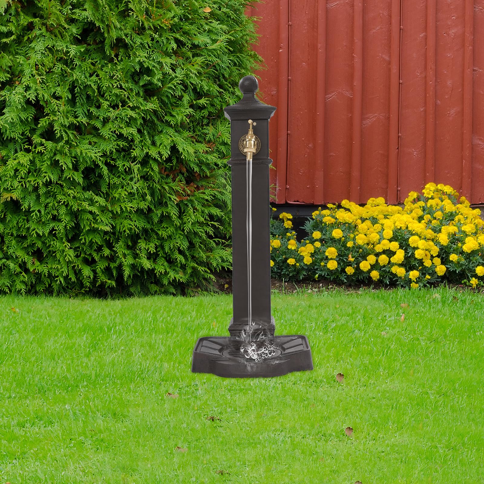 33 * 29.5 * 74 Gusseisen-Wassersäule Wasserzapfstelle Antik Look Hydrant-Wasserhahn dekorativer Brunnen mit Wasserhahn Retro-Wassersäule für Gärten Hinterhöfe Rasen Innenhöfe Bewässerung Waschen