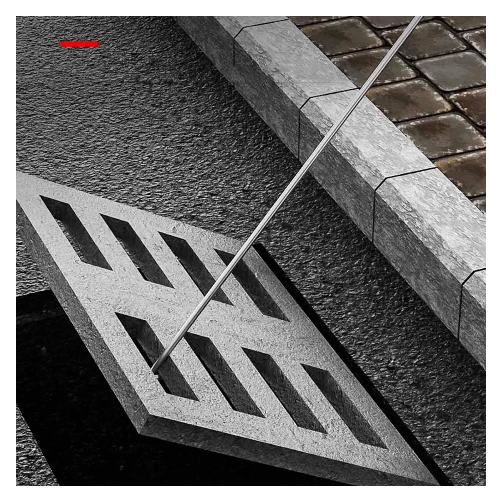 Gancho de alcantarilla， Gancho for tapa de alcantarilla Elevador de rejilla de drenaje de acero inoxidable Manija en T Gancho for tapa de alcantarilla Elevación y movimiento Tirador(60cm/31.