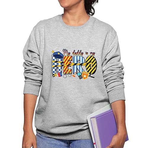 Police Dad Gifts Officer Cop Proud Dad Officer Cop Dad Presents Gifts Grey White Muticolor Unisex Sweatshirt