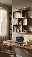 DECORAÇÕES - RUFATTO NICHO ZIG ESTANTE MODULAR MULTIUSO LIVROS E DECORAÇÃO FREIJÓ