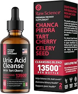 Uric Acid Drops - Chanca Piedra, Tart Cherry Extract, Celery Seed, Dandelion Root, Turmeric Curcumin - Liquid Kidney Cleanse & Joint Support - Uric Acid Cleanse for Men & Women, Vegan Formula 2oz